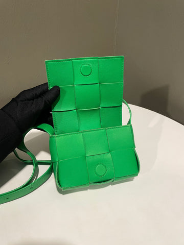 Open image in slideshow, Bottega Veneta Cassette Mini Crossbody Bag Parakeet Nappa Leather