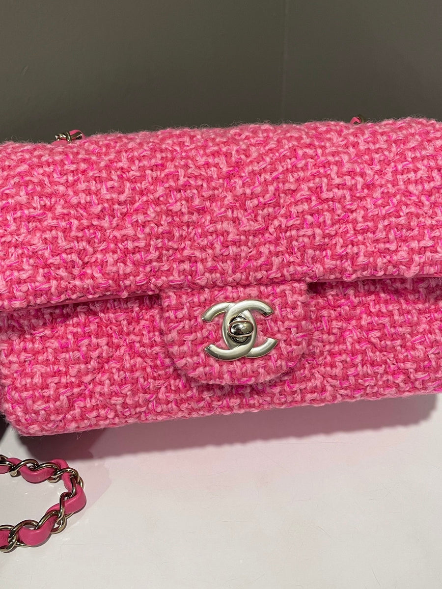 Chanel Classic Mini Rectangular Pink Tweed – LOVELOTSLUXURY