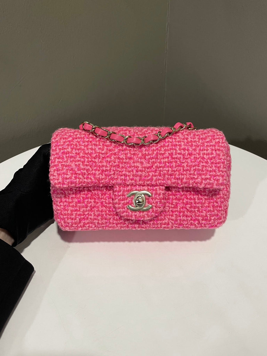 Chanel Classic Mini Rectangular Pink Tweed – LOVELOTSLUXURY
