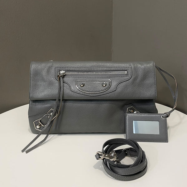Balenciaga Envelope Clutch Dark Grey Calfskin