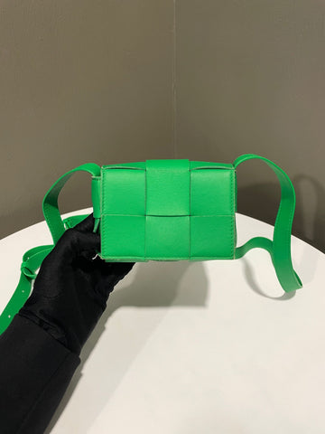 Open image in slideshow, Bottega Veneta Cassette Mini Crossbody Bag Parakeet Nappa Leather