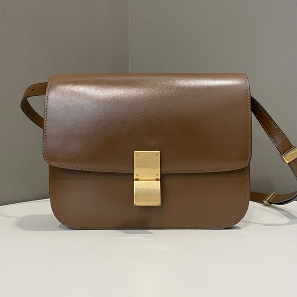 Celine Box Bag Brown Calfskin
