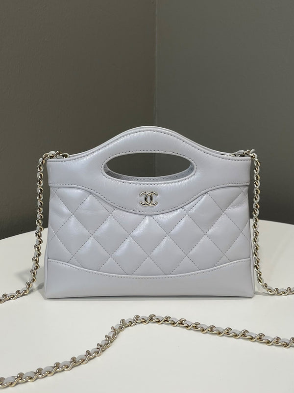 Chanel 31 Nano Bag Light Grey Glazed Calfskin