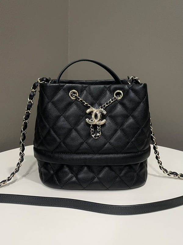 Chanel Quilted Rolled Up Bucket Bag
Black Caviar