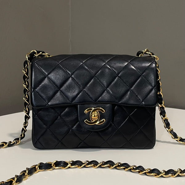 Chanel Vintage Classic Quilted Mini Square
Black Lambskin