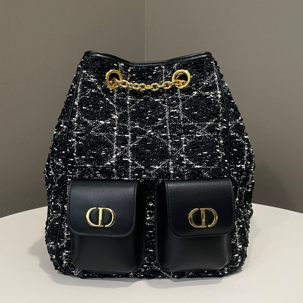 Dior Caro Multicarry Backpack
Black/ White Tweed