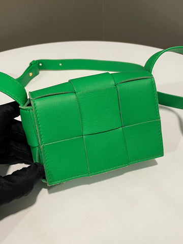 Open image in slideshow, Bottega Veneta Cassette Mini Crossbody Bag Parakeet Nappa Leather