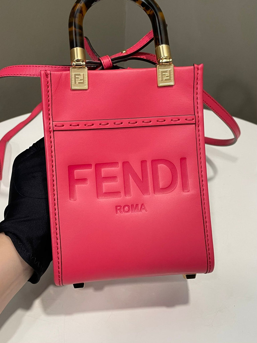 Fendi Sunshine Mini Tote Fuchsia Pink Calfskin – LOVELOTSLUXURY