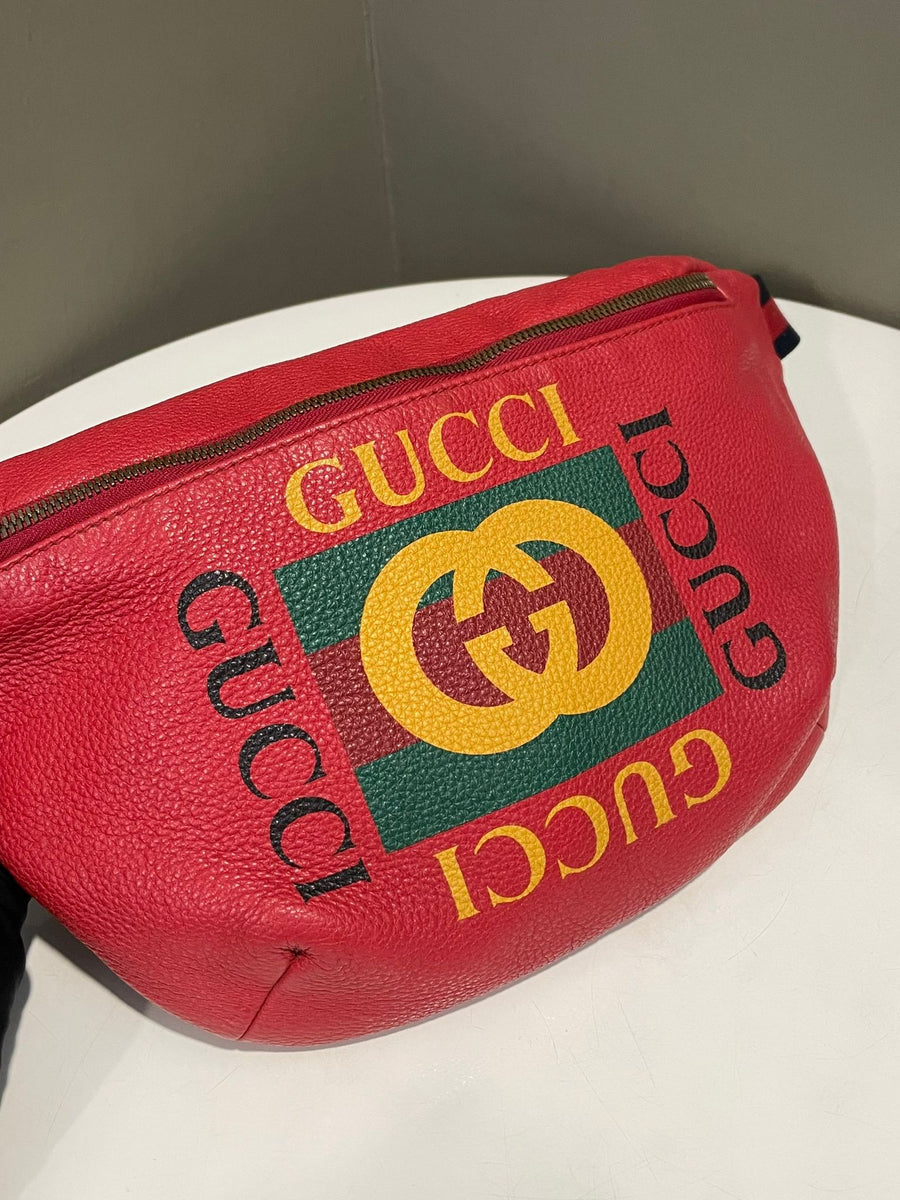 Gucci Supreme Bum Bag Brown Multi Hearts - Gucci
