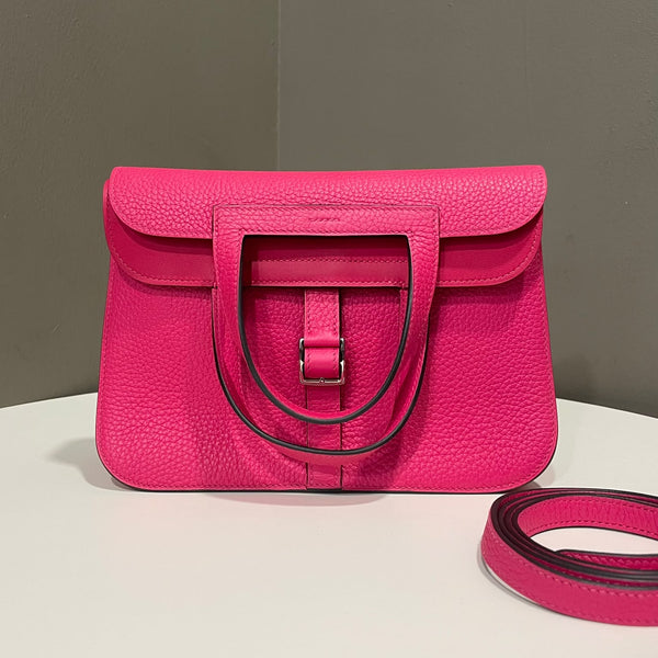 Hermes Halzan 25 Rose Shocking / Framboise Clemence