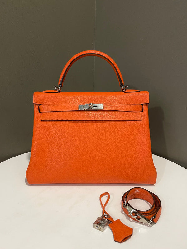 Hermes Kelly Retourne 32 Orange Clemence