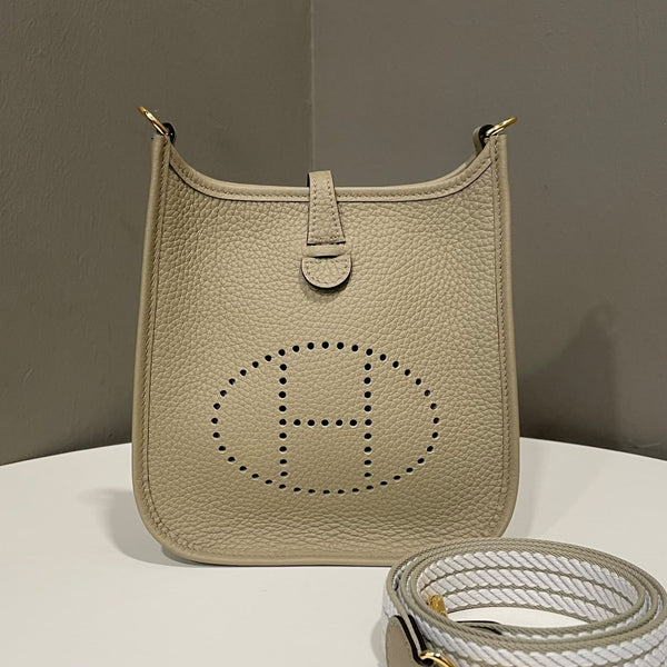 Hermes Mini Evelyn Beige Marfa / Marfa Gris Pale