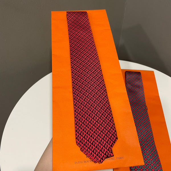 Hermes Tie Black Poppy