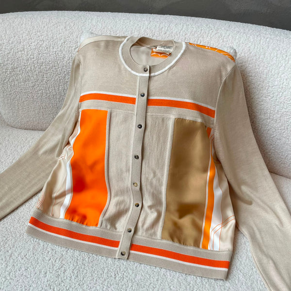 Hermes Twill Laine Exlibris Cardigan
Beige Palomino
