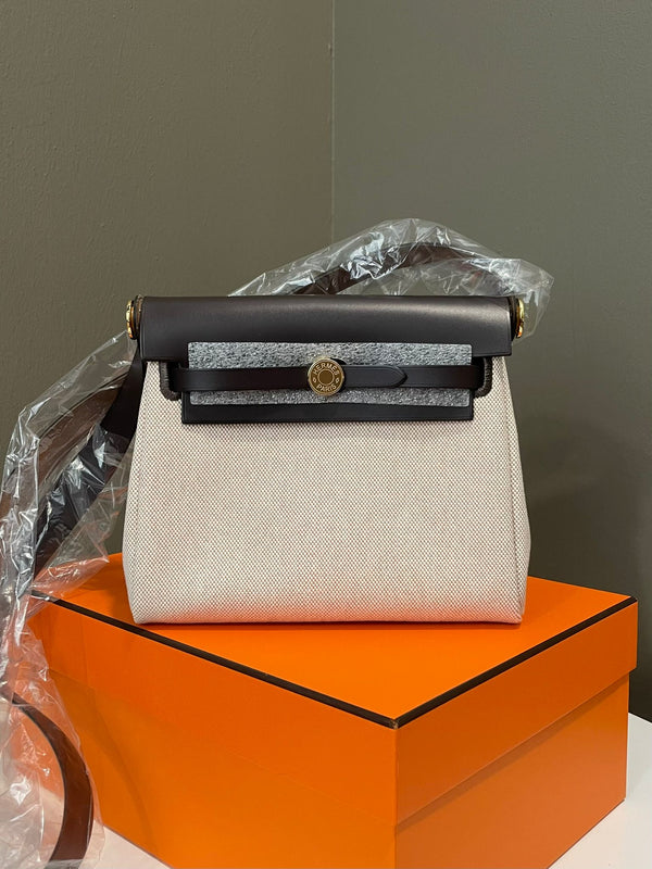 Hermes Herbag Mini 20 Ecru Beige Ebene