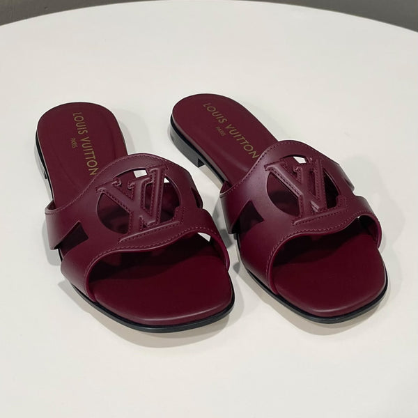 LV Isola Flat Mule Burgundy Bordeaux Size 36