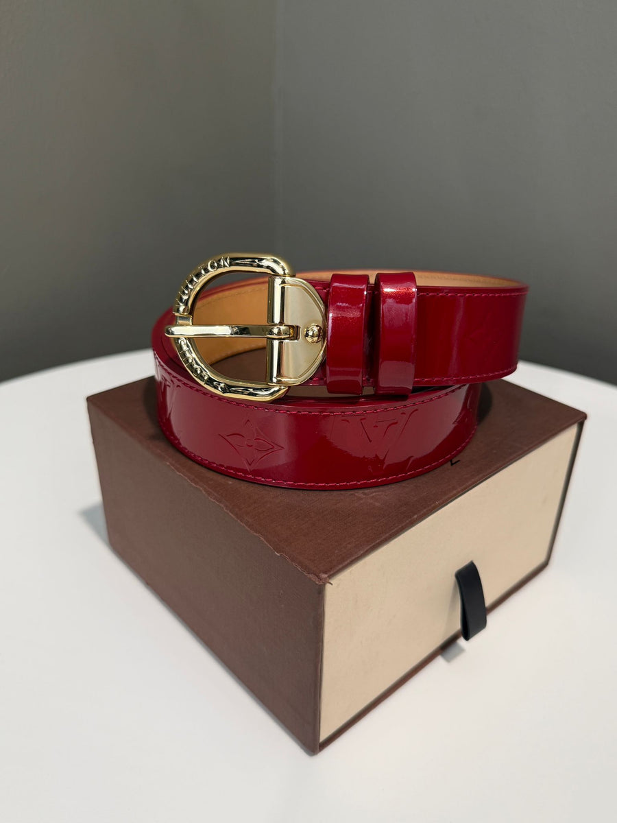 LOUIS VUITTON 赤 レザー エピベルト Louis Vuitton Ceinture Belt Red Vernis – LOVELOTSLUXURY