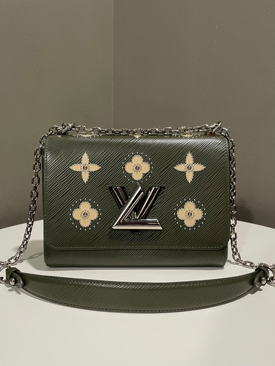 Louis Vuitton Twist Flower Studded MM Khaki Green Epi Leather