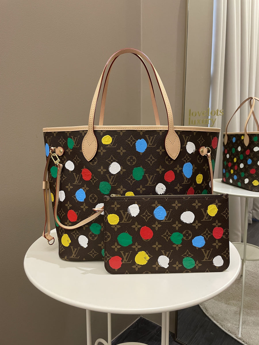 Louis Vuitton x Yayoi Kusama Brown Monogram 3D Painted Dots Canvas  Neverfull MM Tote Bag Louis Vuitton