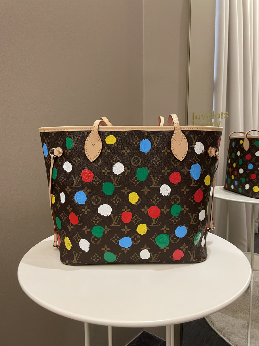 Louis Vuitton x Yayoi Kusama Brown Monogram 3D Painted Dots Canvas  Neverfull MM Tote Bag Louis Vuitton
