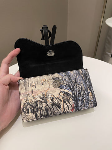 Open image in slideshow, Dior Saddle Belt Pouch Black / Beige Printed Calfskin