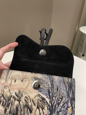 Open image in slideshow, Dior Saddle Belt Pouch Black / Beige Printed Calfskin