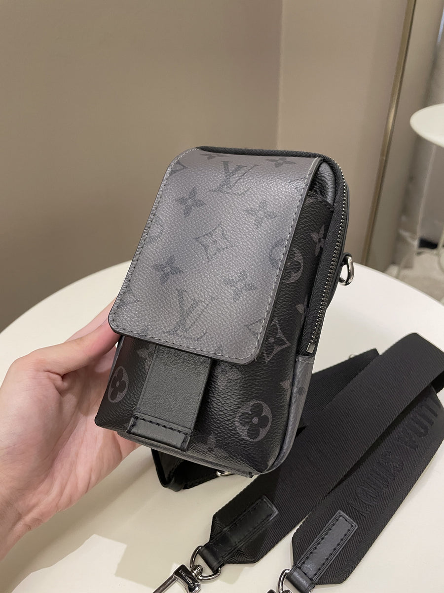 Louis Vuitton Black Monogram Shadow Double Phone Pouch NM