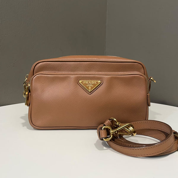 Prada Camera Bag
Dark Tan Saffiano Leather