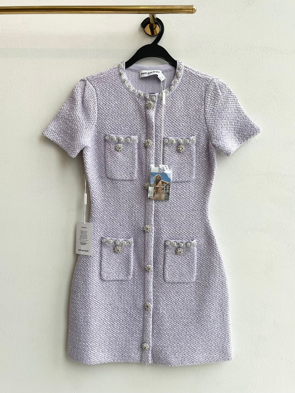 Self-Portrait Knitted Mini dress
Lavender Lilac Sequin Embellished