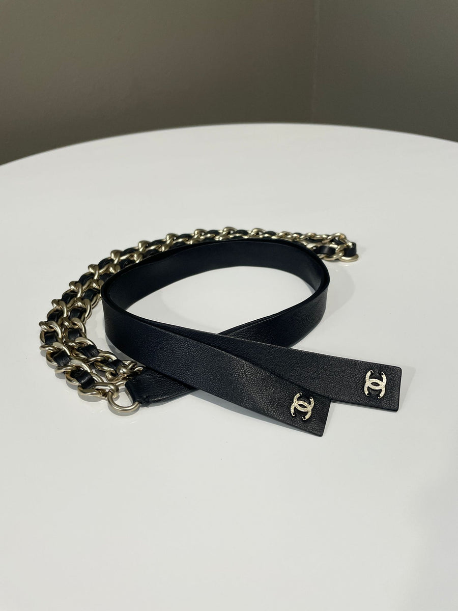 Chanel 20C Leather Chain Belt Black Lambskin - Main Image