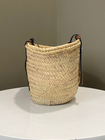 Open image in slideshow, Loewe Small Basket Bag Natural/ Orange Palm leaf/ Calf