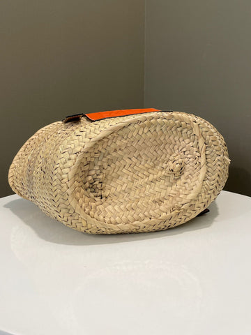 Open image in slideshow, Loewe Small Basket Bag Natural/ Orange Palm leaf/ Calf