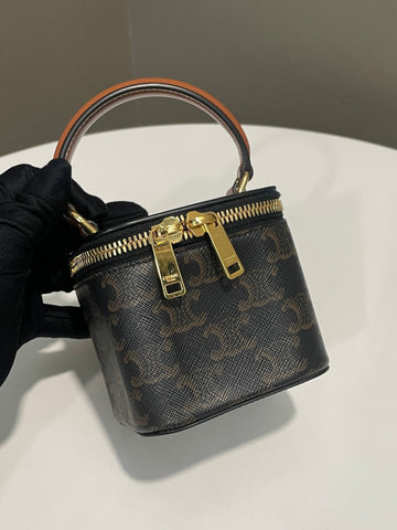 Open image in slideshow, Celine Mini Vanity Case Tan Canvas/ Calfskin