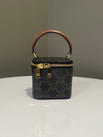 Open image in slideshow, Celine Mini Vanity Case Tan Canvas/ Calfskin