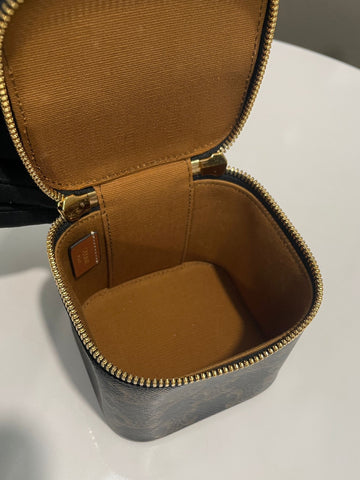 Open image in slideshow, Celine Mini Vanity Case Tan Canvas/ Calfskin
