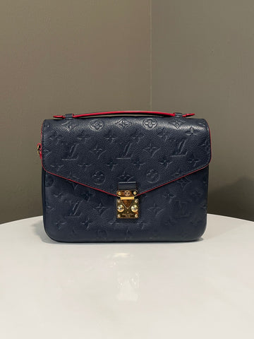 Open image in slideshow, Louis Vuitton Pochette Metis Navy Empreinte