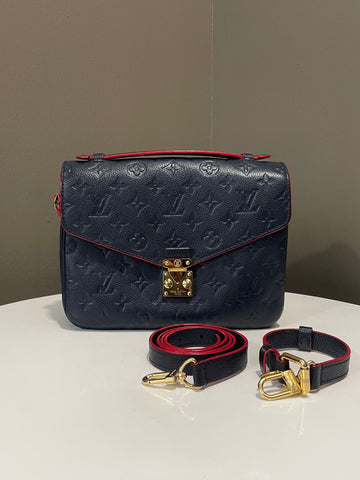 Open image in slideshow, Louis Vuitton Pochette Metis Navy Empreinte