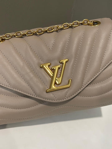 Open image in slideshow, Louis Vuitton New Wave Chain Bag Taupe Quilted Calfskin