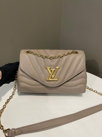 Open image in slideshow, Louis Vuitton New Wave Chain Bag Taupe Quilted Calfskin