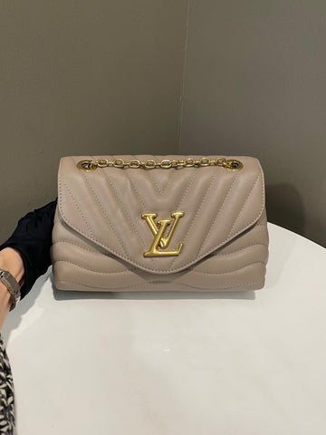 Open image in slideshow, Louis Vuitton New Wave Chain Bag Taupe Quilted Calfskin