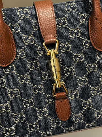 Open image in slideshow, Gucci Jackie 1961 Bag Jacquard Denim