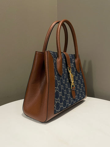 Open image in slideshow, Gucci Jackie 1961 Bag Jacquard Denim