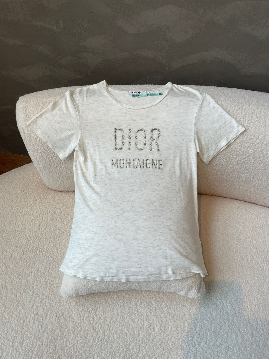 シンプルにして、最高峰 Dior Montaigne Tシャツ Dior Montaigne T-Shirt, Regular Fit Black Mercerized Cotton