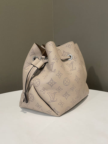 Open image in slideshow, Louis Vuitton Bella Bucket Bag Galet Gray Perforated Mahina