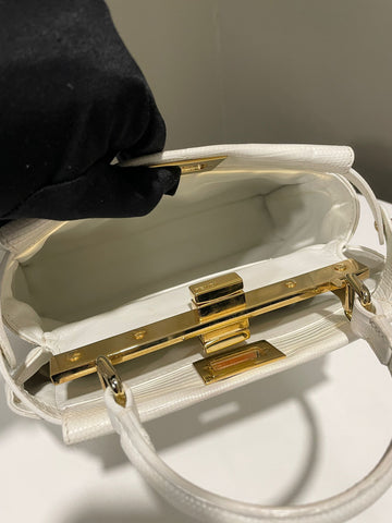 Open image in slideshow, Fendi Peekaboo Mini White Lizard