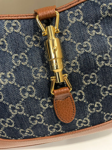Open image in slideshow, Gucci Jackie 1961 Hobo Bag Jacquard Denim