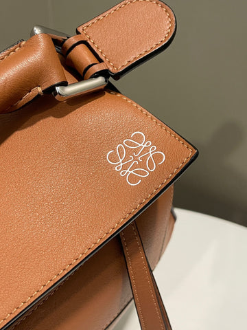 Open image in slideshow, Loewe Small Puzzle Bag Tan Calfskin