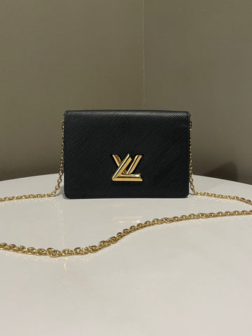 Open image in slideshow, Louis Vuitton Twist Chain Bag Black Epi