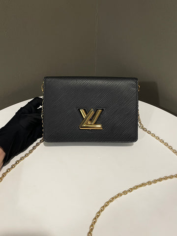 Open image in slideshow, Louis Vuitton Twist Chain Bag Black Epi