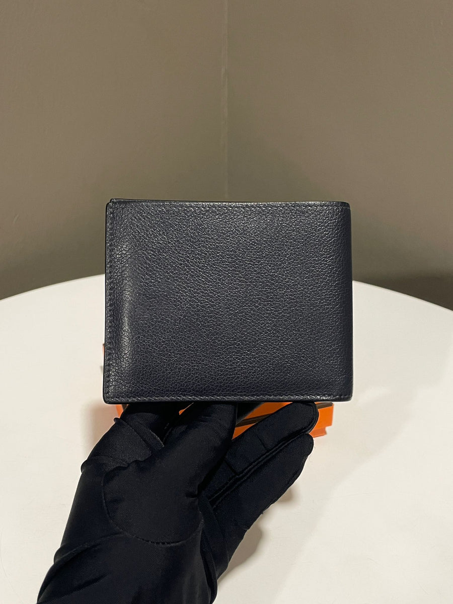 小物 HERMES CITIZEN TWILL COMPACT ETOUPE BLUE HERMES Evercolor Citizen Twill Compact Wallet 1245666